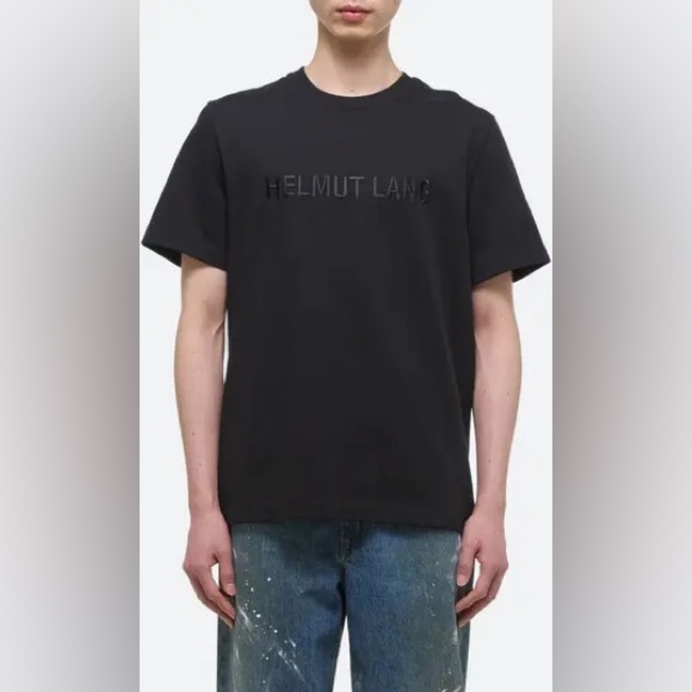 Helmut Lang Tonal Embroidered Logo T-Shirt size Women’s L - Picture 5 of 11